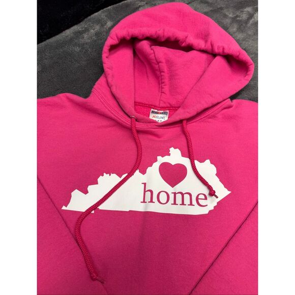 Gildan Tops - Kentucky Home Pink and white Women’s Medium hoodie with heart #casualwear